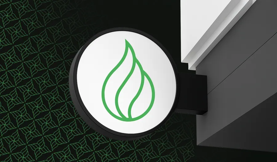 Leaf logo sign - The E-Cig Store