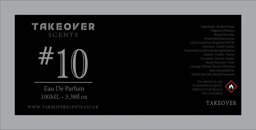 Final label artwork - Takeover Scents